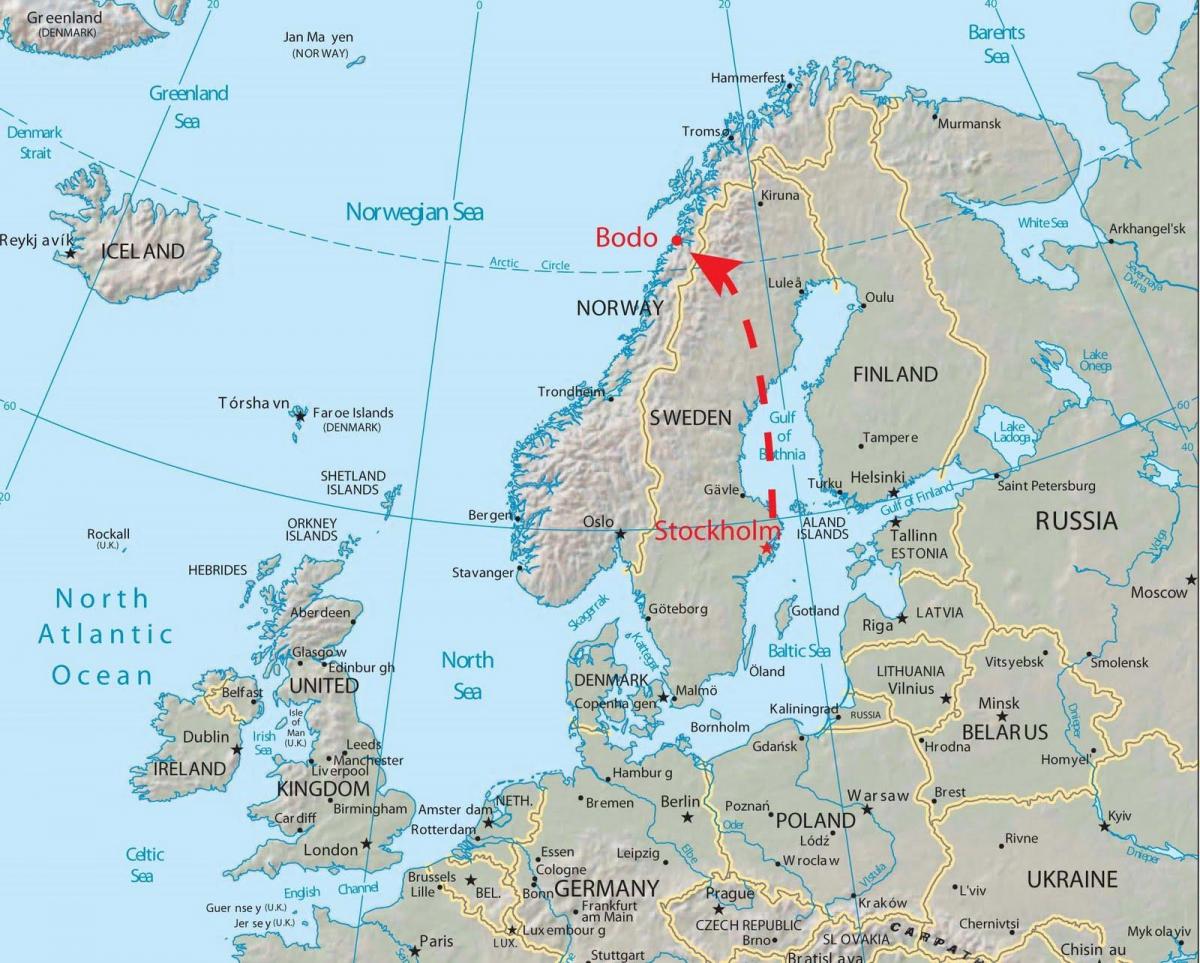 Mapa de bodo Noruega