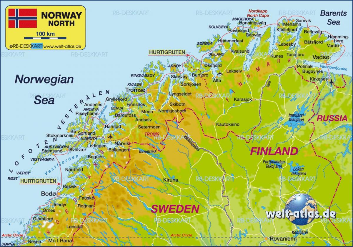 Mapa de kirkenes Noruega