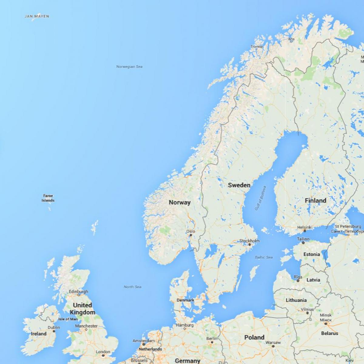 mapa norge Noruega