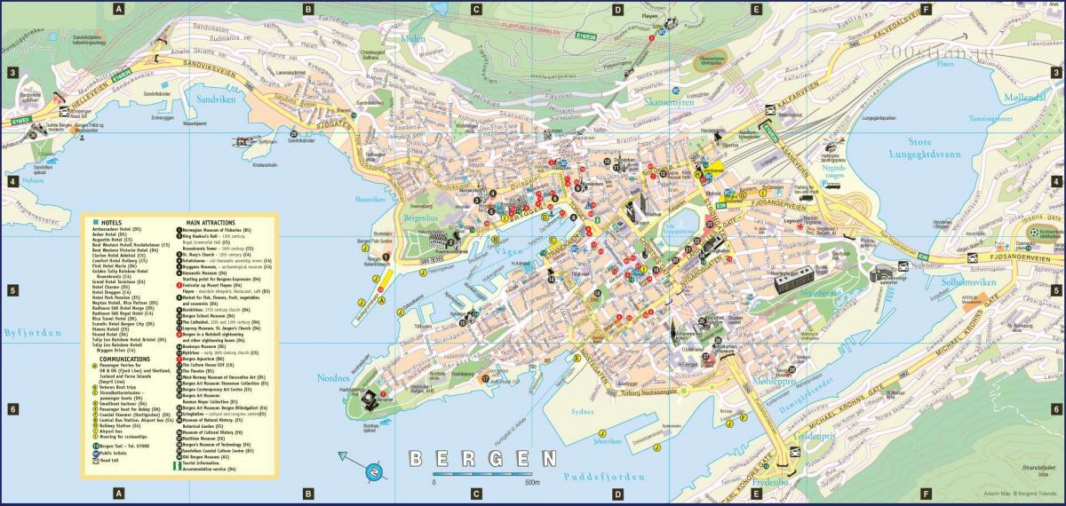 rúa mapa de bergen, Noruega