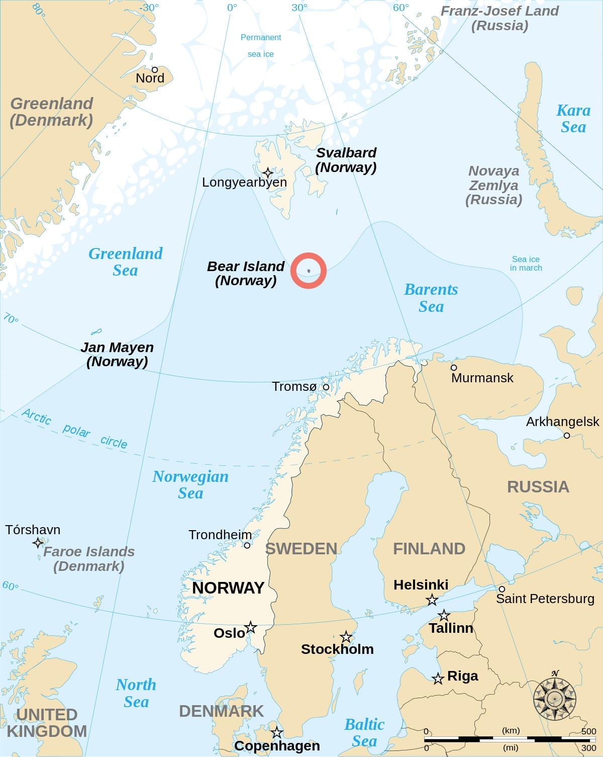 Mapa de Noruega, illas 