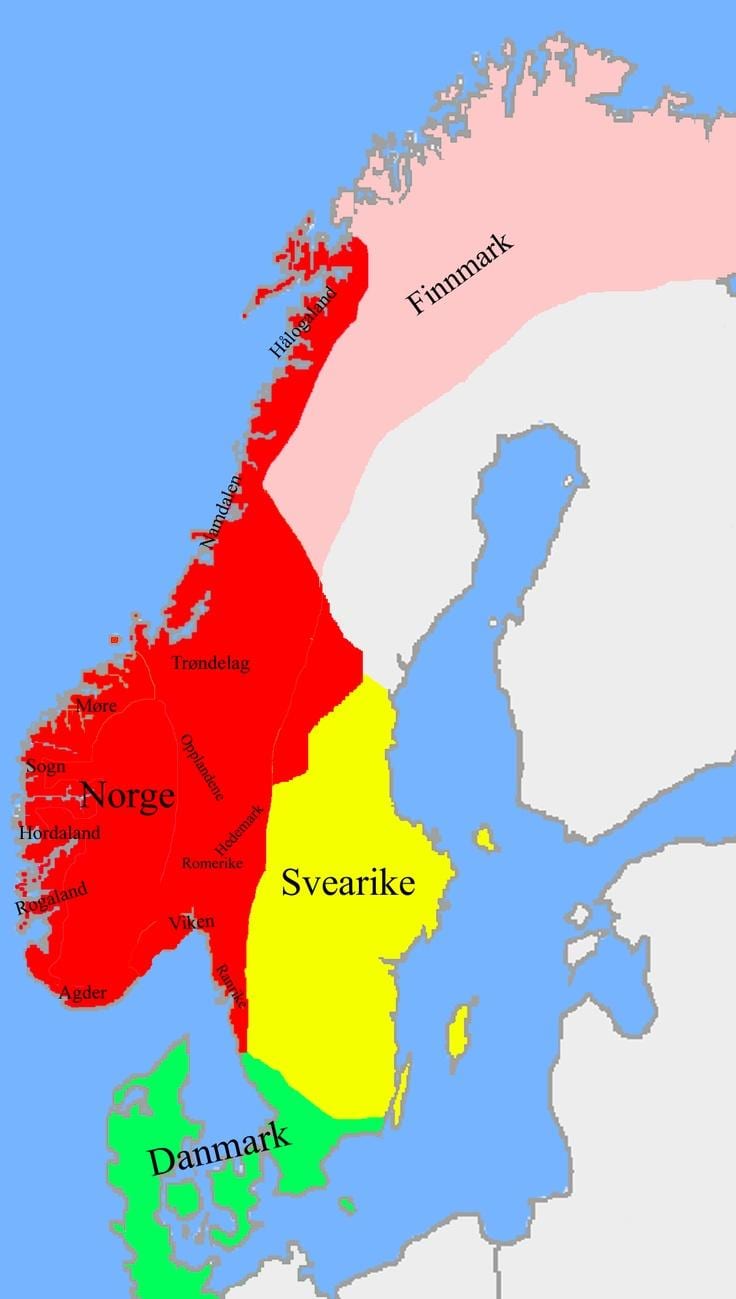 Mapa de Noruega fronteiras