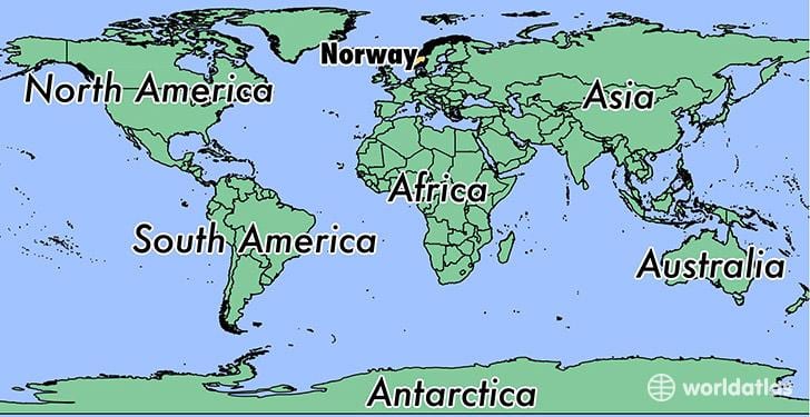 Mapa de Noruega localización no mundo 