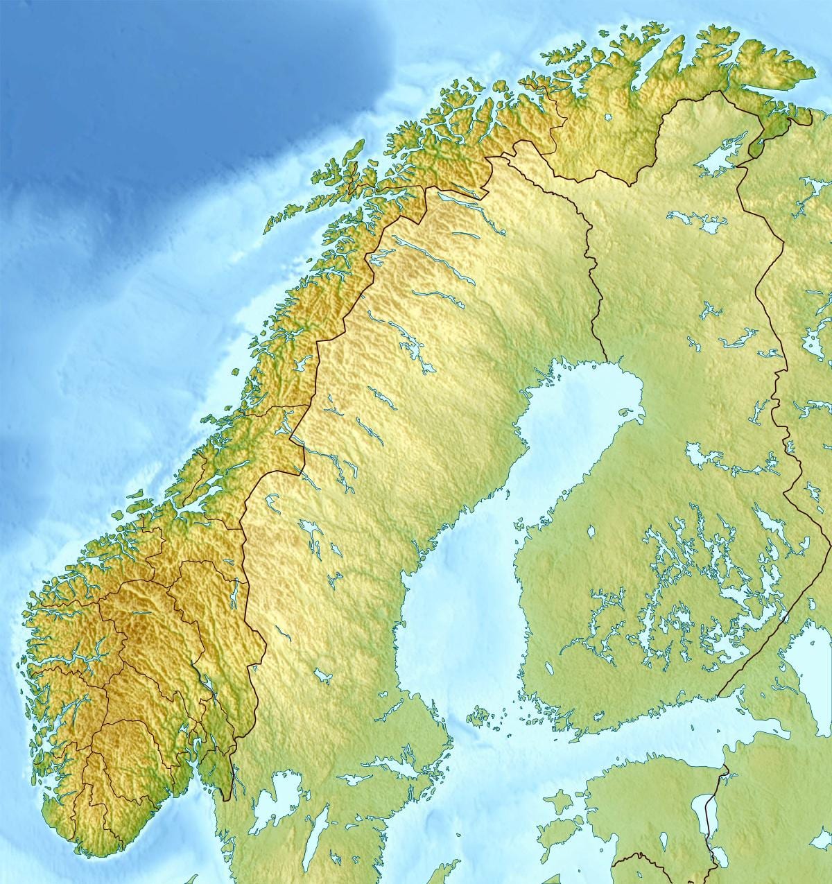 Noruega arriba mapa