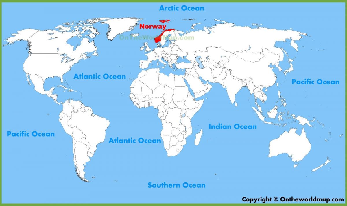 mapa do mundo mostrando Noruega