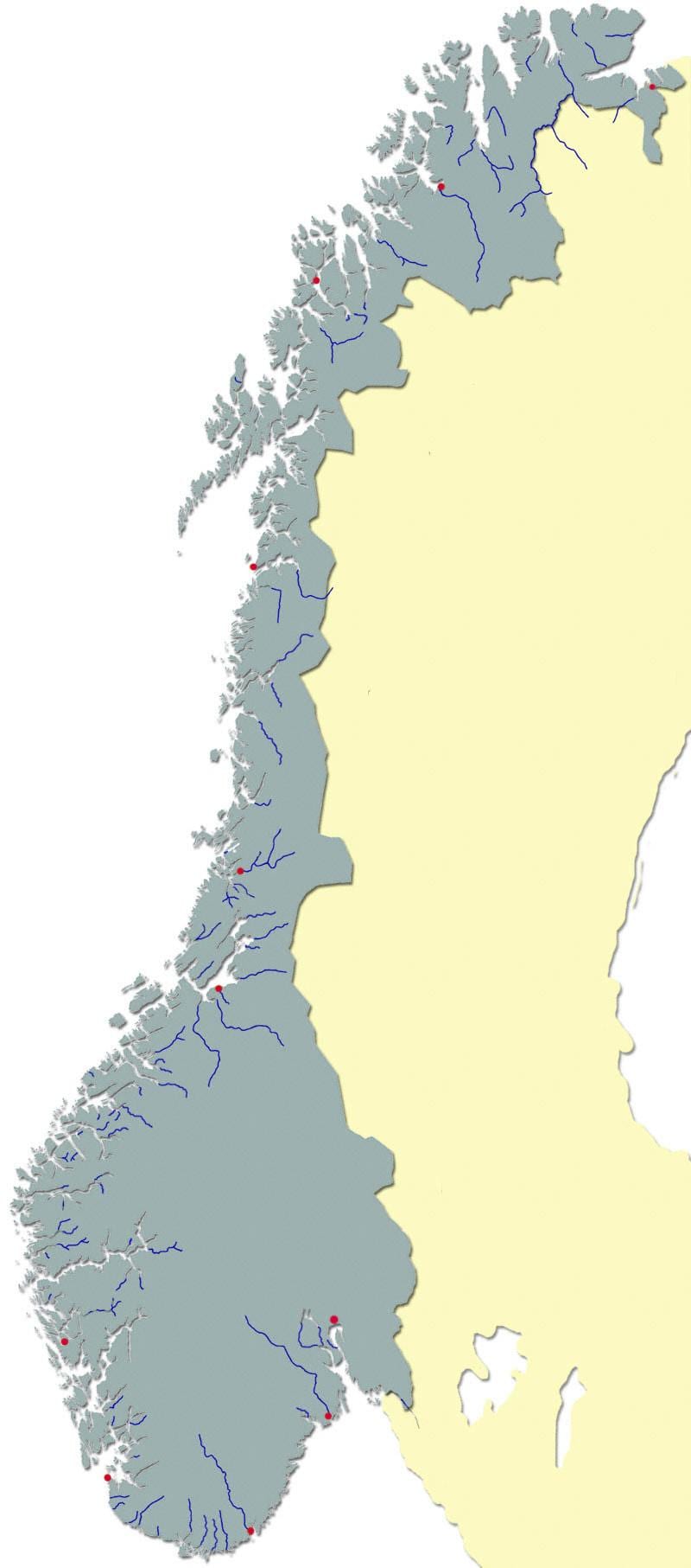 Mapa de Noruega río