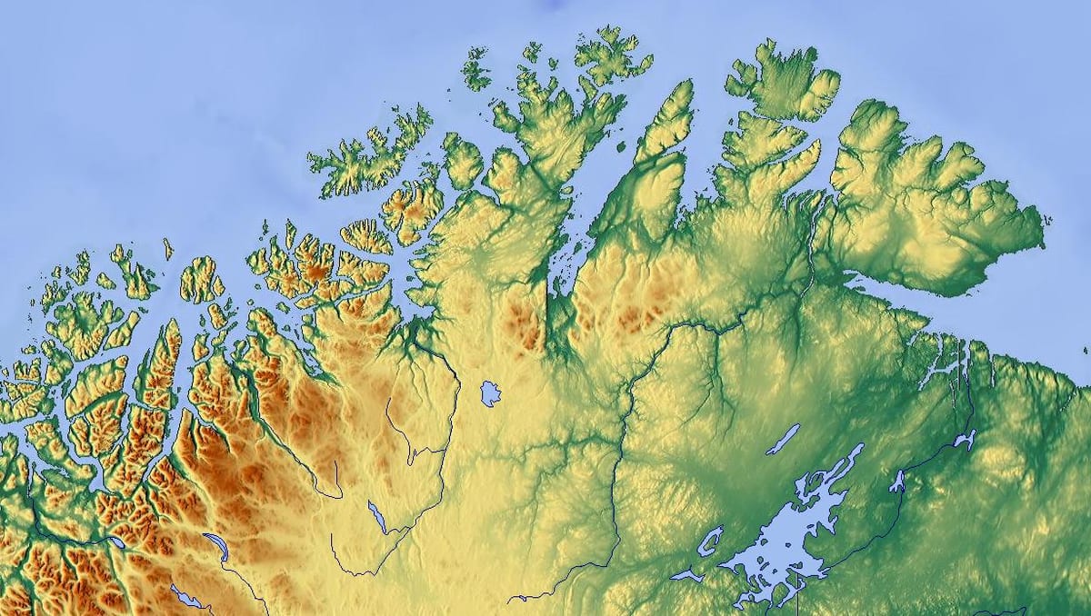 o norte de Noruega mapa