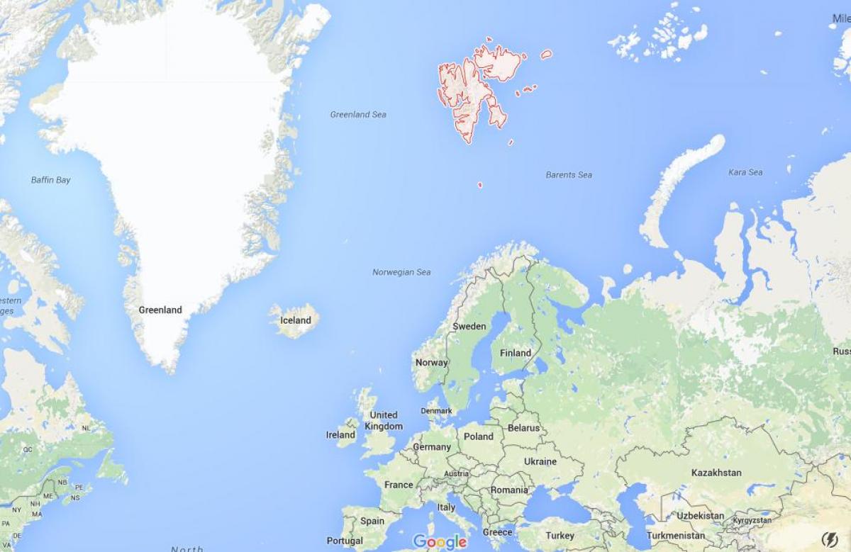 spitsbergen Noruega mapa