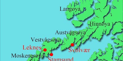 Lofoten illas de Noruega mapa