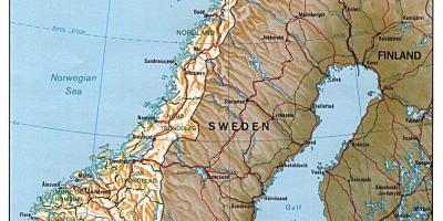 Mapa detallado de Noruega, con cidades