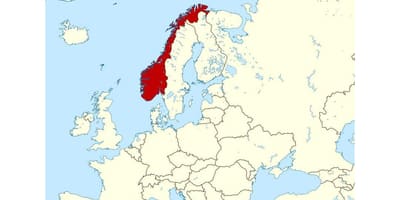 Noruega localización en mapa