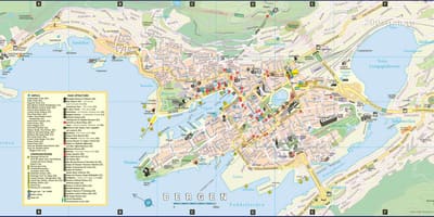 Rúa mapa de bergen, Noruega