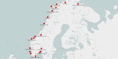 Mapa de Noruega aeroportos