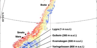 Noruega temperatura mapa