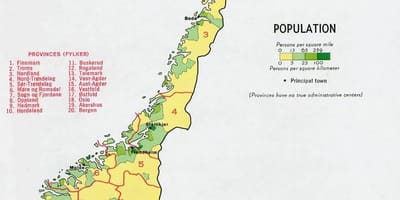 Noruega poboación mapa