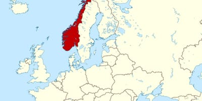 Noruega no mapa de europa