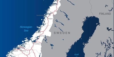 Estradas con peaxe Noruega mapa