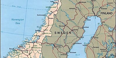 Mapa de Noruega latitude