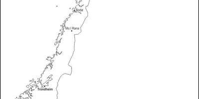 Mapa de Noruega contorno