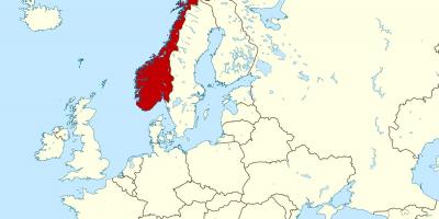Mapa de Noruega e europa