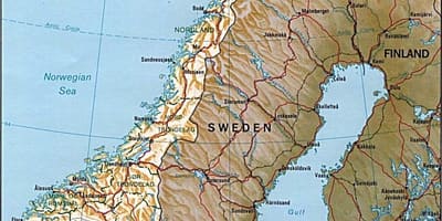 Mapa de Noruega montañas