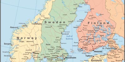 Mapa de Noruega, país