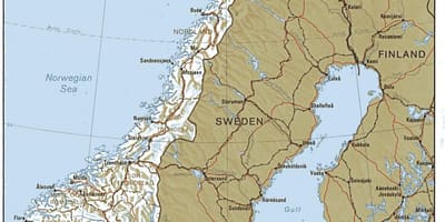 Xeográfica mapa de Noruega