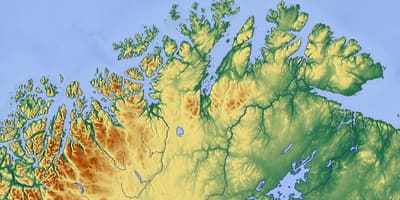O norte de Noruega mapa